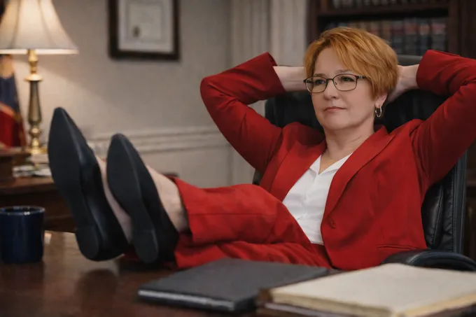 Anne Harvey, Dayton family law attorney, in her office